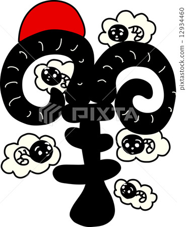 2015 New Year's card material "sheep" ★ Sunrise Raun cloud 2015 New Year's card material "sheep" ★ Sunrise Raun cloud 12934460