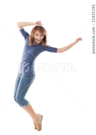 Excited Asian young girl 12935193