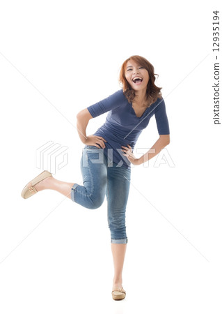 Excited Asian young girl 12935194