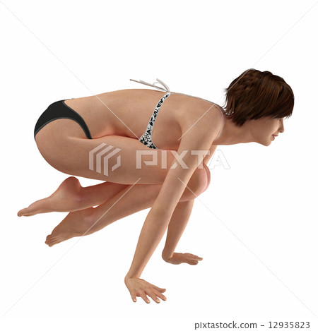 Yoga pose real 3DCG illustration material Yoga pose real 3DCG illustration material 12935823