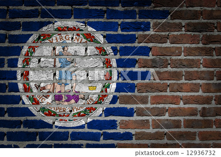 Brick wall texture with flag Brick wall texture with flag 12936732