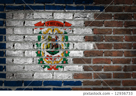 Brick wall texture with flag Brick wall texture with flag 12936733