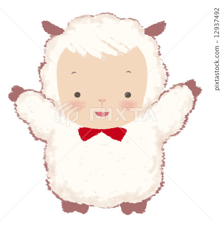 Sheep wearing a ribbon - Stock Illustration [12937492] - PIXTA