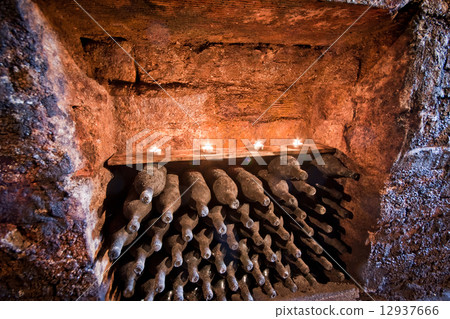wine bottles with candles wine bottles with candles 12937666