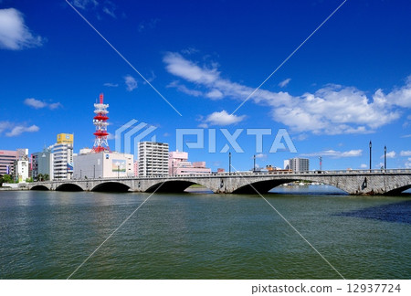 Shinano river and Shinkansenbashi 12937724