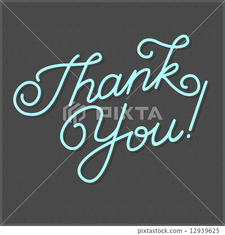 THANK YOU hand lettering -- custom handmade calligraphy, vector 12939625