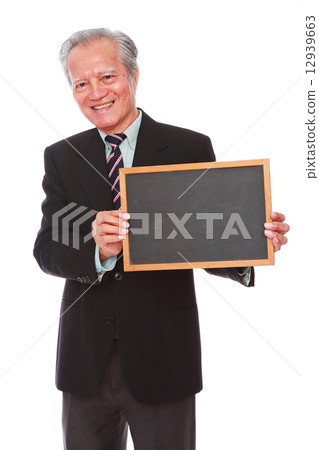 white background old man studio shot businessman portrait suit senior formal smiling confidence     12939663