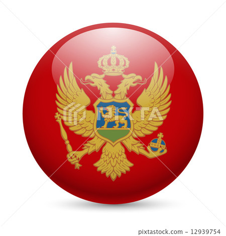 Round glossy icon of Montenegro 12939754