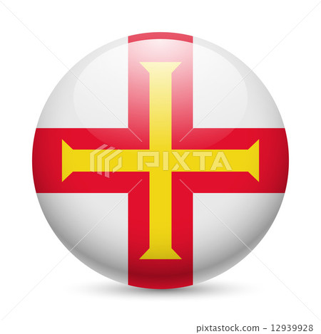 Round glossy icon of Guernsey 12939928