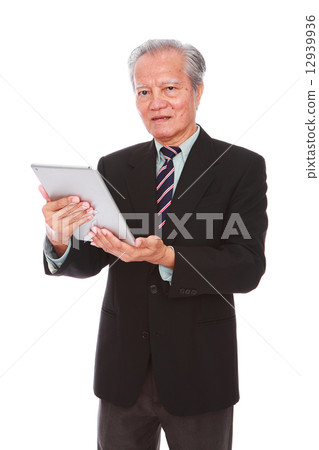 white background,old man, studio shot, businessman portrait suit,senior,formal, smiling, grin     12939936