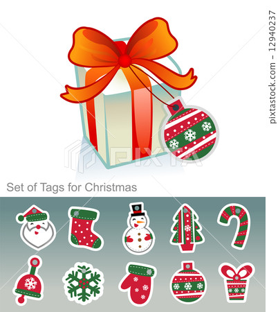 Set of Christmas tags. Set of Christmas tags. 12940237