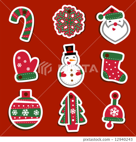 Vector Christmas tags or stickers for gifts.  12940243