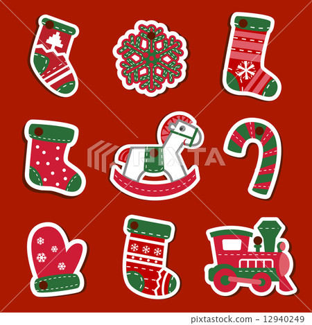 Vector Christmas tags or stickers for gifts. Vector Christmas tags or stickers for gifts. 12940249