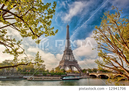 Eiffel Tower during spring time in Paris, France 12941706