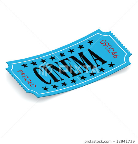 Cinema blue ticket on white background Cinema blue ticket on white background 12941739