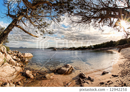 Costa Smeralda with amazing beach in Capriccioli, Sardinia Costa Smeralda with amazing beach in Capriccioli, Sardinia 12942258