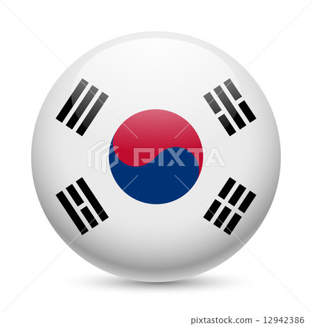Round glossy icon of South Korea Round glossy icon of South Korea 12942386