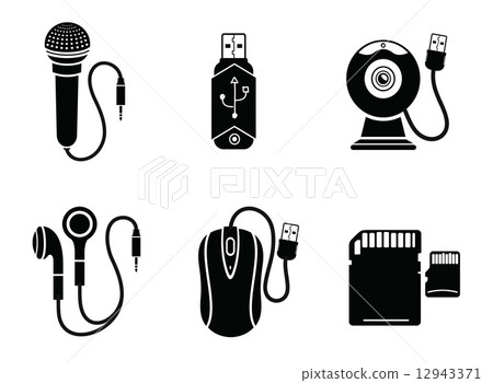 Icon set in black for digital devices 12943371