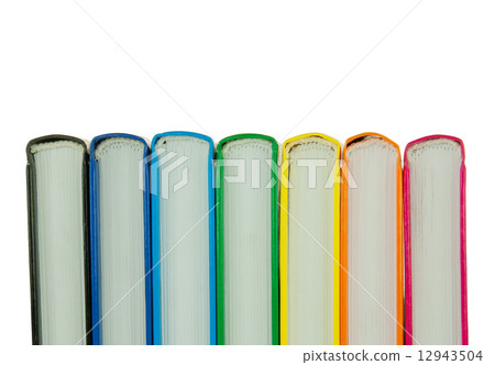Row of colorful books' spines Row of colorful books' spines 12943504