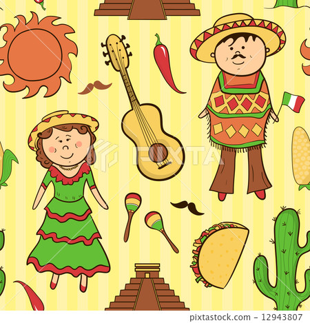 Mexican culture vector seamless pattern 12943807