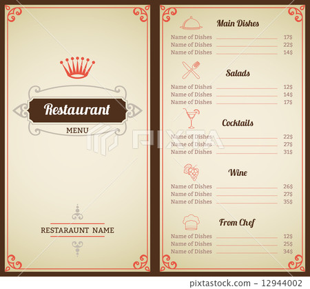 Restaurant menu template 12944002