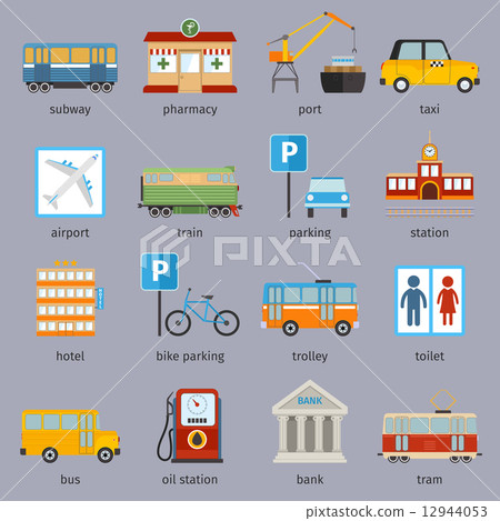 City infrastructure icons City infrastructure icons 12944053