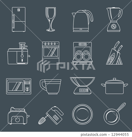 Kitchen appliances icons outline Kitchen appliances icons outline 12944055