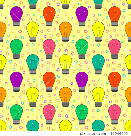 Vector seamless pattern with light bulb in flat style Vector seamless pattern with light bulb in flat style 12944405