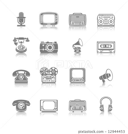 Retro Media Black Icons 12944453