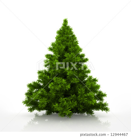 Green christmas tree isolated on white background - Stock Illustration ...