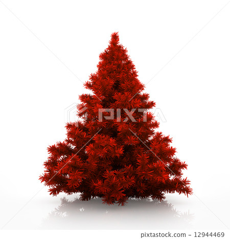 Red christmas tree isolated on white background - Stock Illustration ...