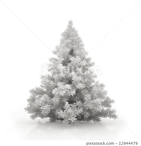 White christmas tree isolated on white background 12944479