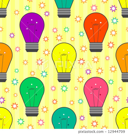 Vector seamless pattern with light bulb in flat style Vector seamless pattern with light bulb in flat style 12944709