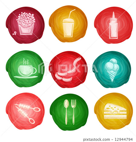 Fast food icon watercolor 12944794