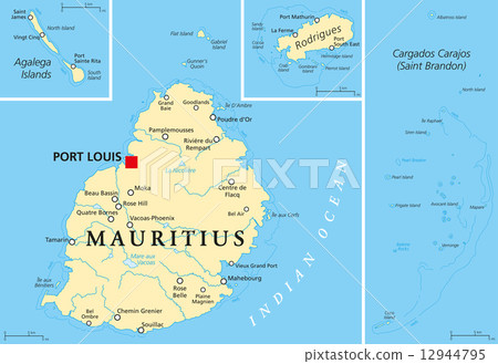 Mauritius Political Map Mauritius Political Map 12944795