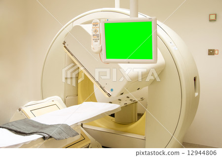 Sophisticated MRI Scanner at hospital with high SNR and 1024/2048 slices system with chroma key gree 12944806