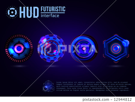 Futuristic HUD interface elements. 12944812