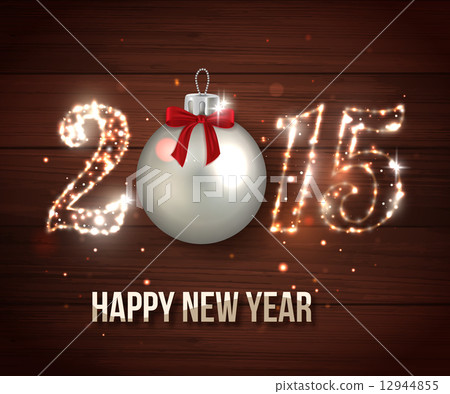 Happy New Year 2015 celebration concept on wooden background. Happy New Year 2015 celebration concept on wooden background. 12944855