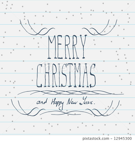 Hand drawn Merry Christmas sketch 12945300