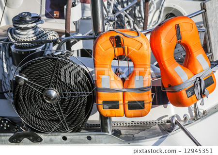 Safety equipment of modern yacht Safety equipment of modern yacht 12945351