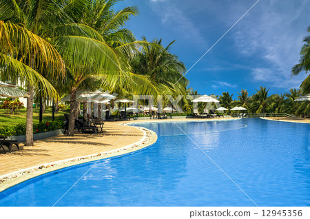 Swimming pool in tropical hotel. Mui Ne, Vietnam 12945356
