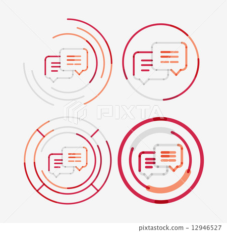 Thin line neat design logo set, messages concept 12946527