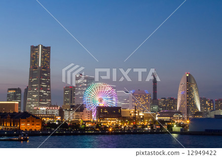 Night view Yokohama night view from Osanbashi Night view Yokohama night view from Osanbashi 12949422