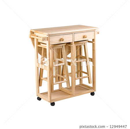 Folding and movable wooden table with drawers Folding and movable wooden table with drawers 12949447