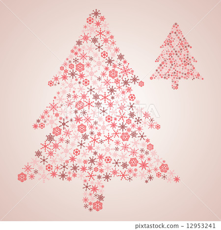 christmas tree from various red snowflakes eps10 - Stock Illustration ...