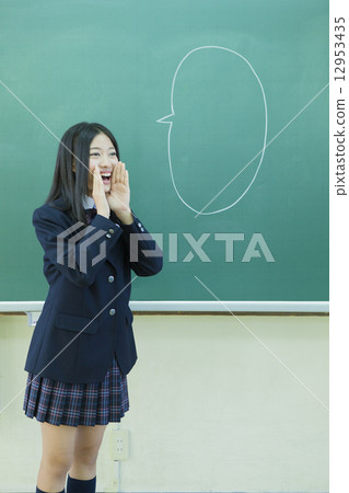 Talking high school student Talking high school student 12953435