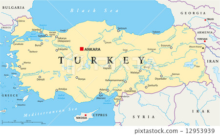 Turkey Political Map 12953939