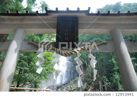 Torii of Shinto shrine (Nachi no Taki / Wakayama prefecture Higashimuro gun Nachikatsura-cho Nachiyama) 12953941