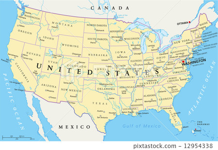 United States of America Political Map 12954338