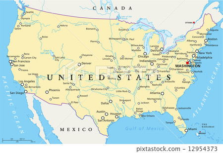 United States of America Political Map United States of America Political Map 12954373